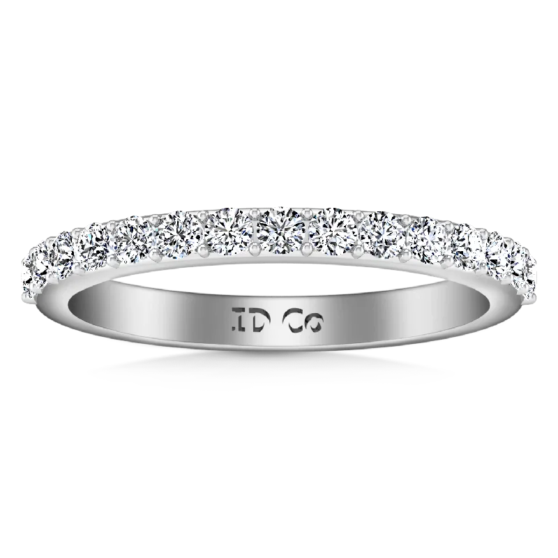 Diamond Wedding Band Etoile 0.17 Cts 14K White Gold