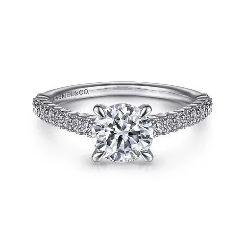 Affordable Glamour – Premium Jewelry For Less Emberlyn - 14K White Gold Round Diamond Engagement Ring (Setting Only)