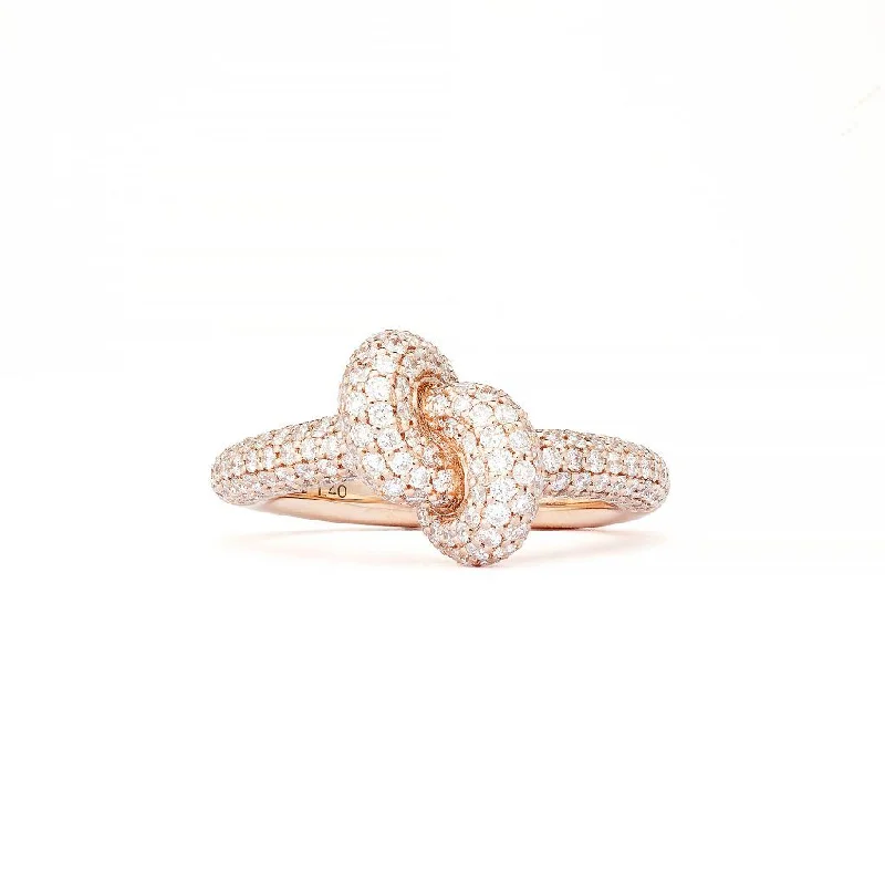 Celebrate Every Occasion With Sparkling Savings Legacy Knot Small (Tight) 18K Rosegold Ring w. Diamonds