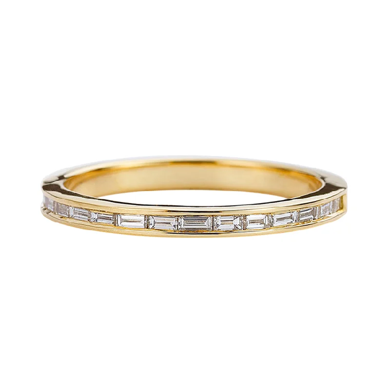 Classic And Modern Jewelry Styles On Sale Eternity Wedding Ring with Baguette Diamonds - Art Deco Style Wedding Band