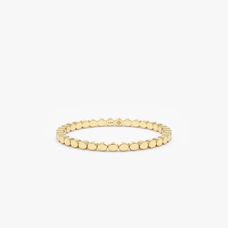 Flat Bead Wedding Band, Drew