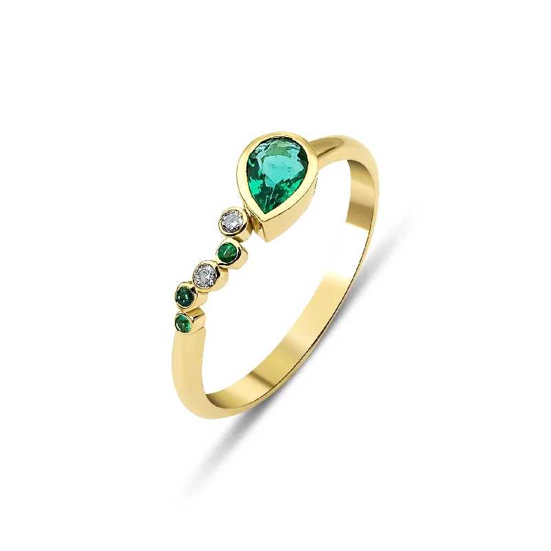 Sparkle For Less – Shop Our Limited-Time Jewelry Deals Seraphina Wing 18K Gold Ring w. Emeralds & Diamonds