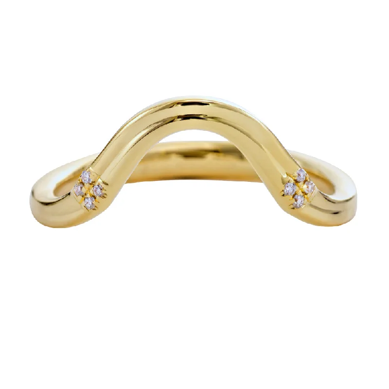 Golden Lasso Wedding Band with Diamond Detailing