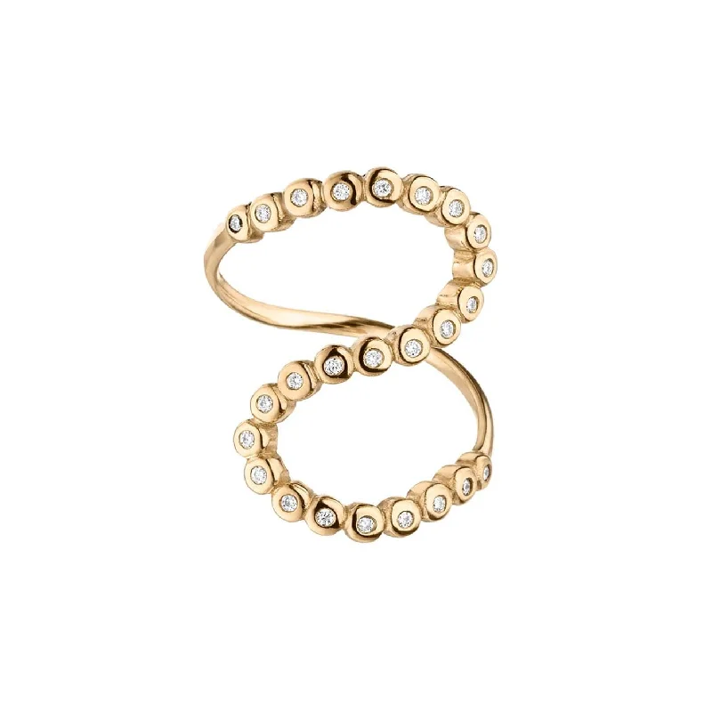 Best Jewelry Sale – Shop Exclusive Designs Now Wave 18K Gold Ring w. Lab-Grown Diamonds