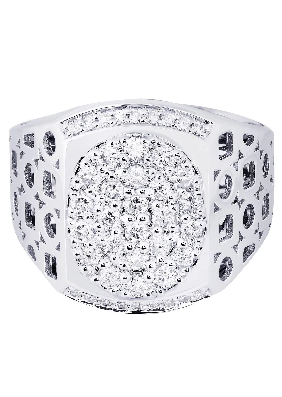 Timeless Jewelry Styles At Wallet-Friendly Prices White Gold Mens Diamond Ring| 1.01 Carats| 12.31 Grams