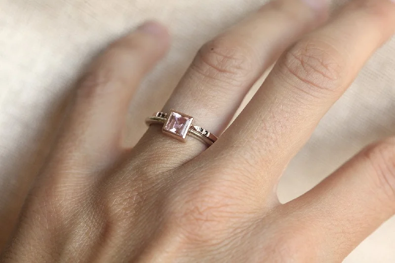 Liberty Morganite Ring Set