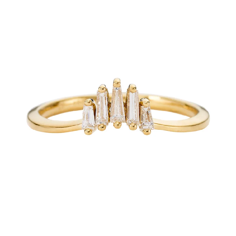 Timeless Elegance, Temporary Discounts – Act Fast Nesting Wedding Ring with Baguette Diamonds - S