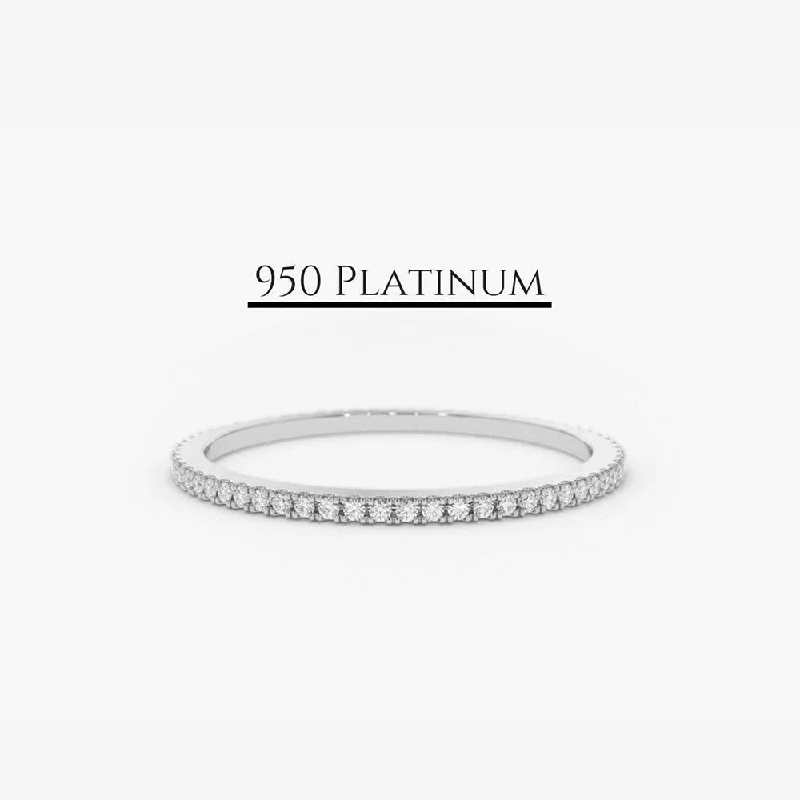 Platinum Micro Pave Diamond Eternity Ring