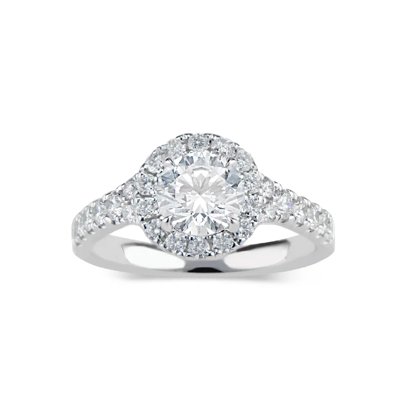 Round Classic Halo Diamond Engagement Ring