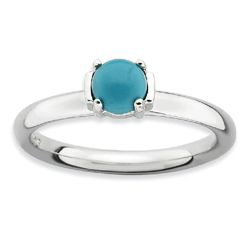 Silver Stackable Turquoise Ring