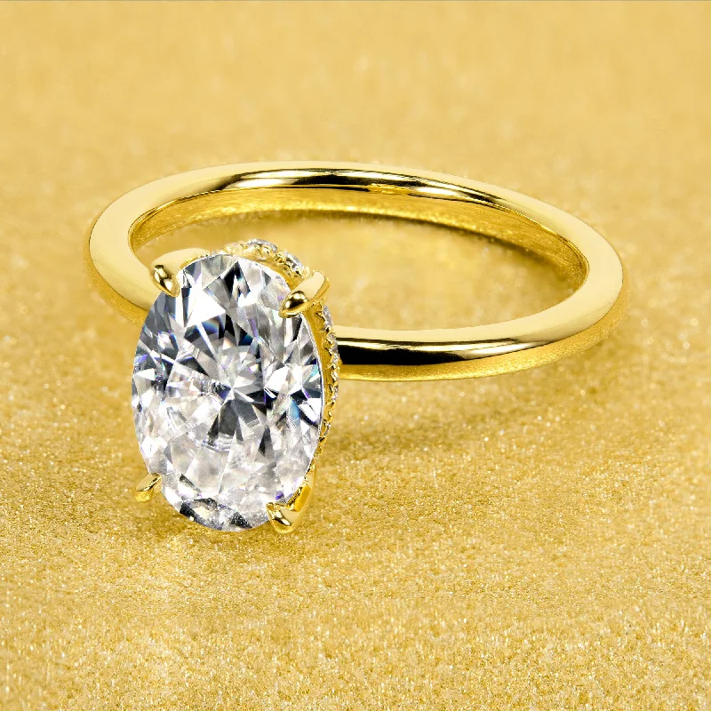 The Adara, 2ct Elongated Oval-cut Hidden Halo Ring