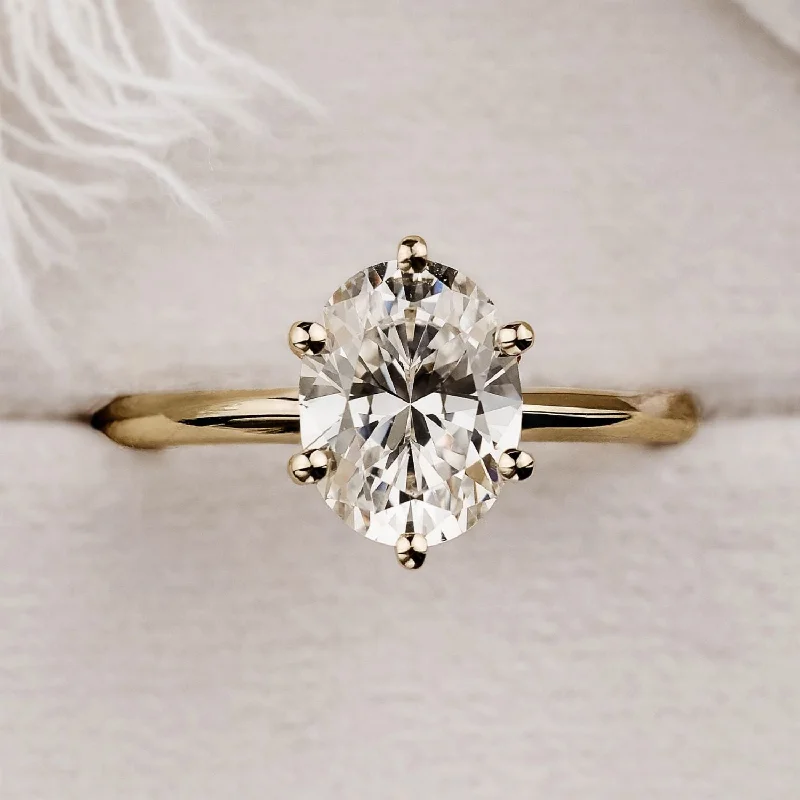 The Olivia - Classic Solitaire Oval Diamond Engagement Ring