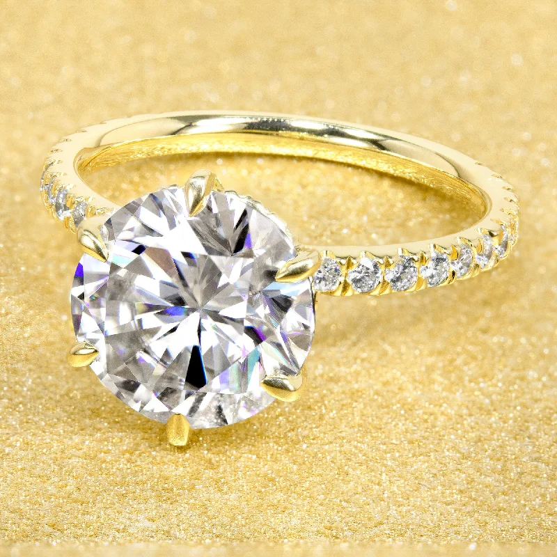 The Selina, 3ct Round Brilliant-cut Hidden Eternity Halo Ring