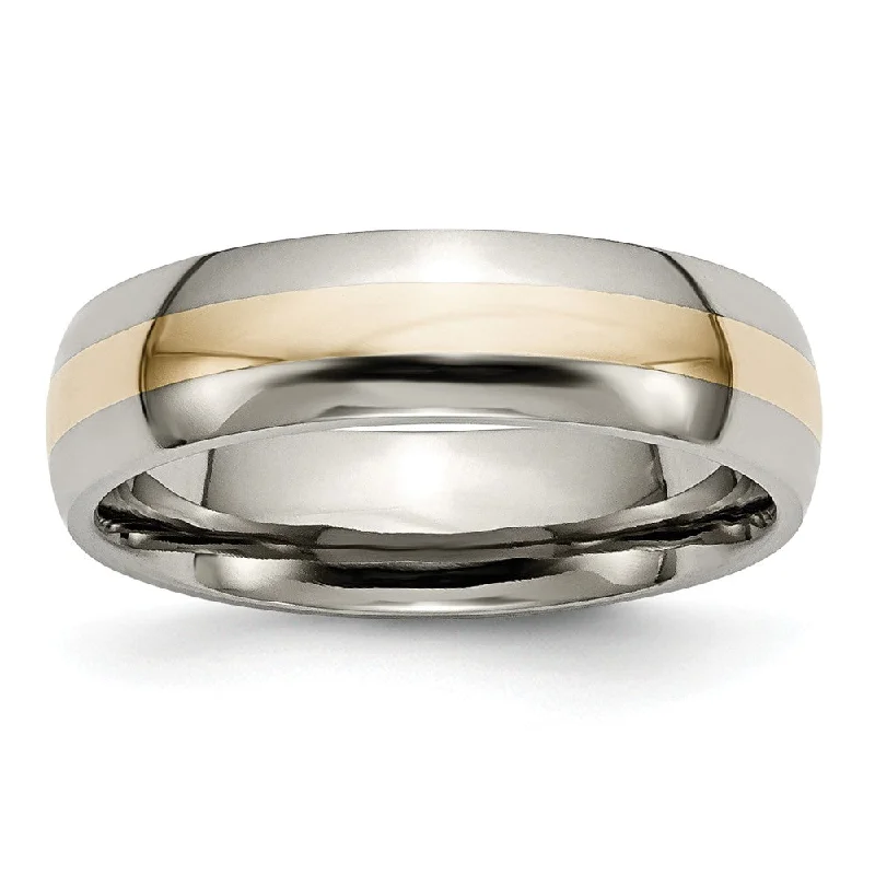 Titanium and 14K Gold Inlay, 6mm Unisex Band