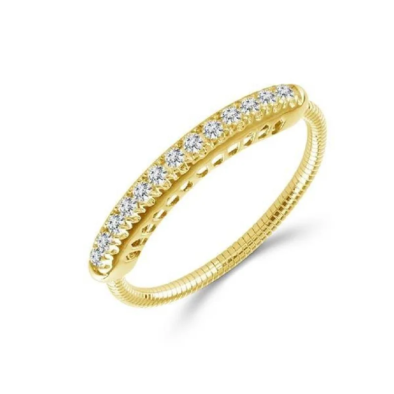 Titanium And 14K Yellow Gold Flexi Diamond Ring