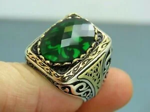 Jewelry Deals That Sparkle – Shop Today Turkish Handmade Jewelry 925 Sterling Silver Emerald Stone Mens Rings