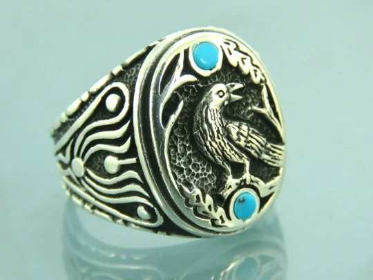 Don't Miss Out On Jaw-Dropping Jewelry Discounts Turkish Handmade Jewelry 925 Sterling Silver Turquoise Stone Men's Rings