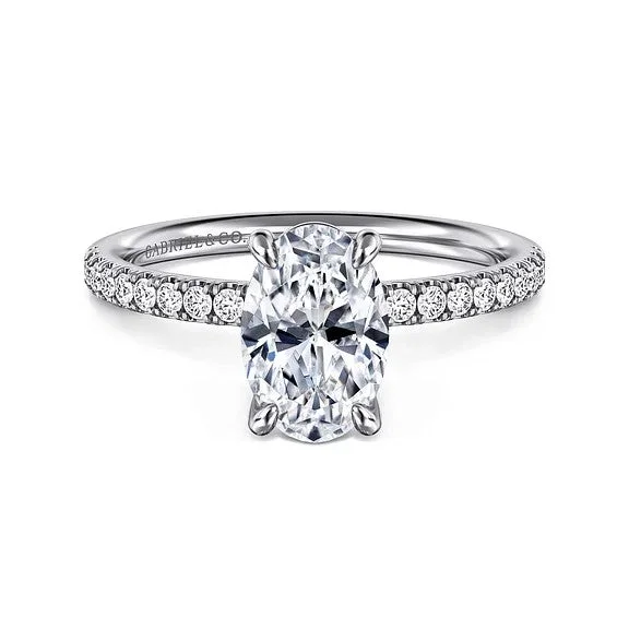 Timeless Jewelry Styles At Wallet-Friendly Prices Twain - 14K White Gold Oval Diamond Engagement Ring (Setting Only)