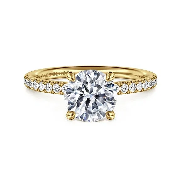 Final Call For Exquisite Jewelry At Reduced Rates Twain - 14K Yellow Gold Round Diamond Engagement Ring (Setting Only)