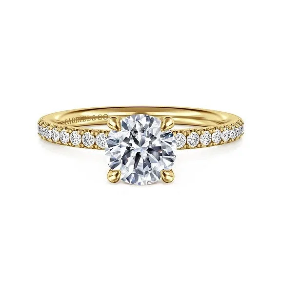 Everyday Jewelry Essentials Now On Sale Twain - 14K Yellow Gold Round Diamond Engagement Ring (Setting Only)