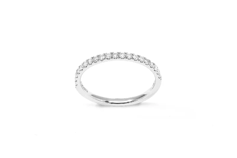 Amore The Eternity Classic Half 18K Whitegold Ring w. Diamonds