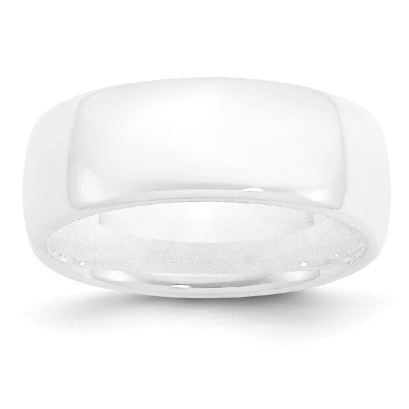 White Ceramic, 8mm Polished Domed Comfort Fit Band