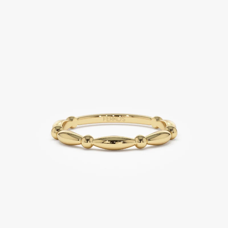 14K Cute Bead Stacking Band