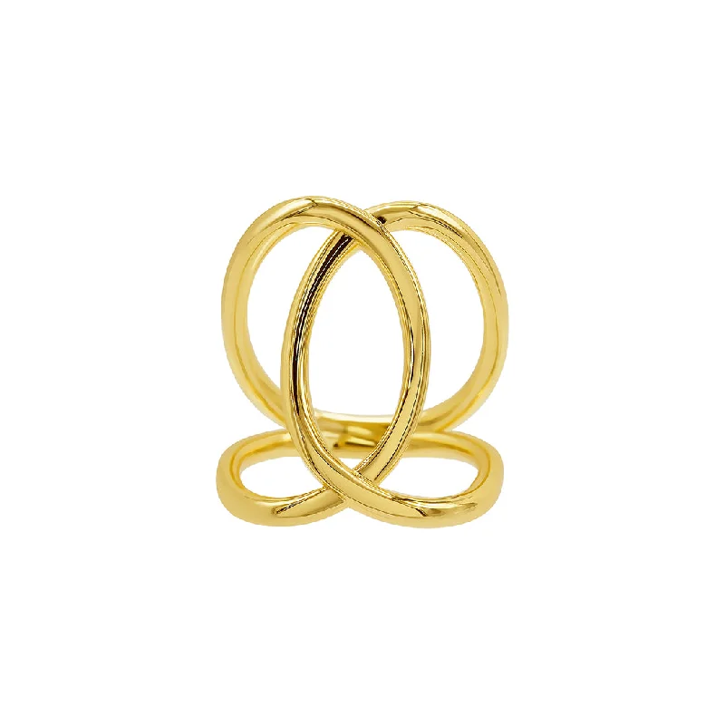 14k Gold Plated Tall Infinity Ring