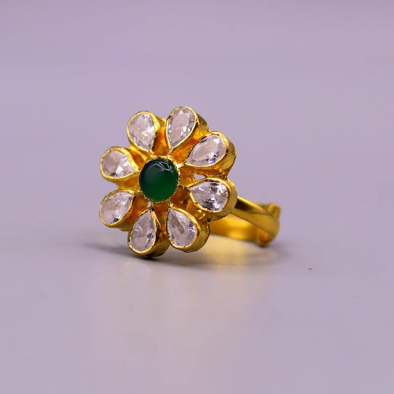 Huge Savings On Timeless Jewelry Collections 22kt yellow gold handmade fabulous adjustable ring band certified hallmarked flower shape indian simple jewelry