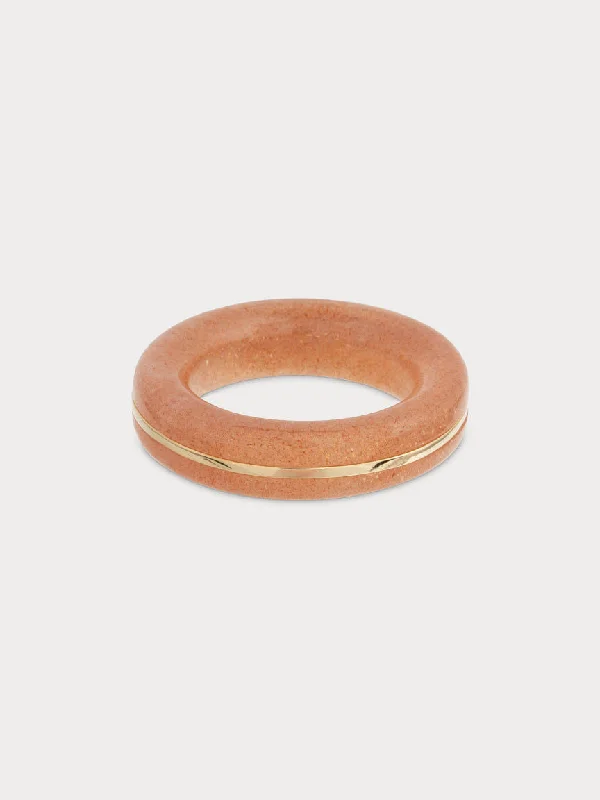 Essential Gem Stacker Ring - Peach Moonstone (Made to Order)