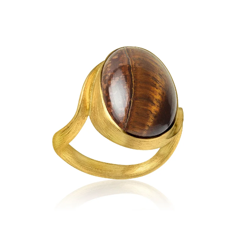 Vega 18K Gold Ring w. Tiger's Eye