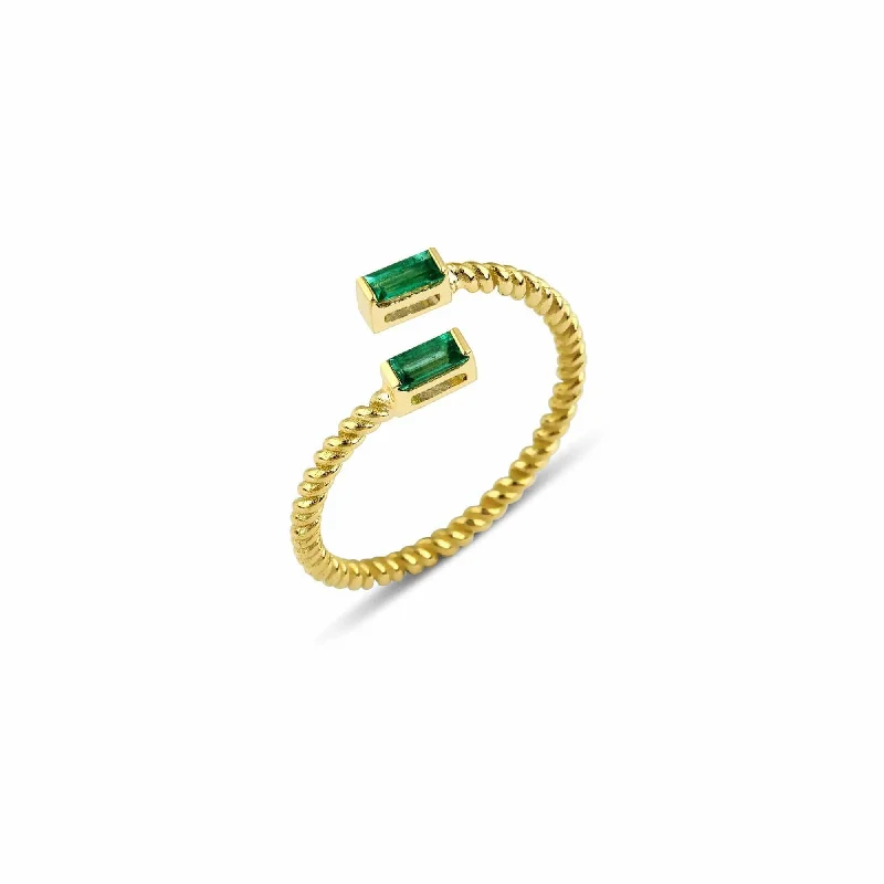 Flash Deals On Fine Jewelry – Shop Before It's Gone Lara Double Twist 18K Gold Ring w. Emeralds