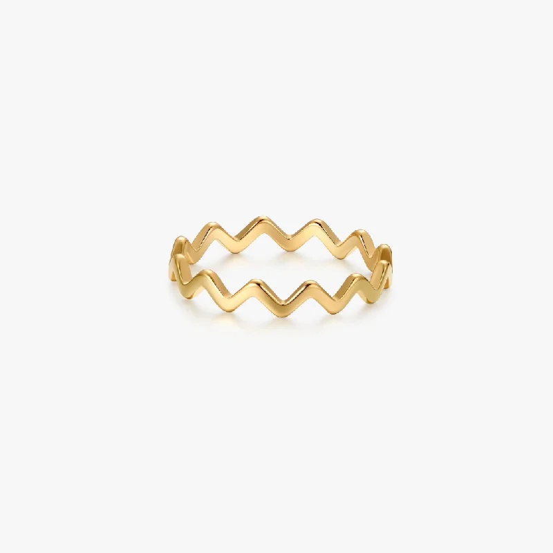 Making Waves Gold Ring