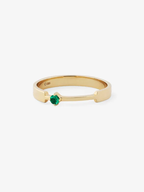 Elegant Jewelry, Exclusive Prices – Shop Now Emerald 0.06 14K Gold, Whitegold or Rosegold Ring w. Emerald