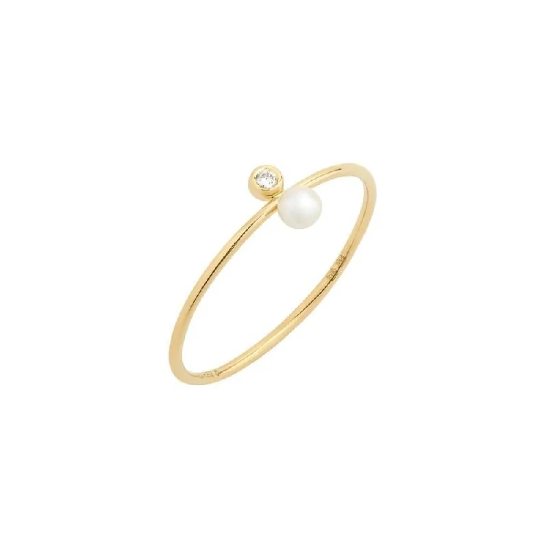 Flash Sale On Stunning Jewelry – Don't Miss Out Astra Moonlight 18K Gold Ring w. Pearl