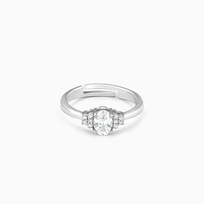 Silver Classic Oval Ring