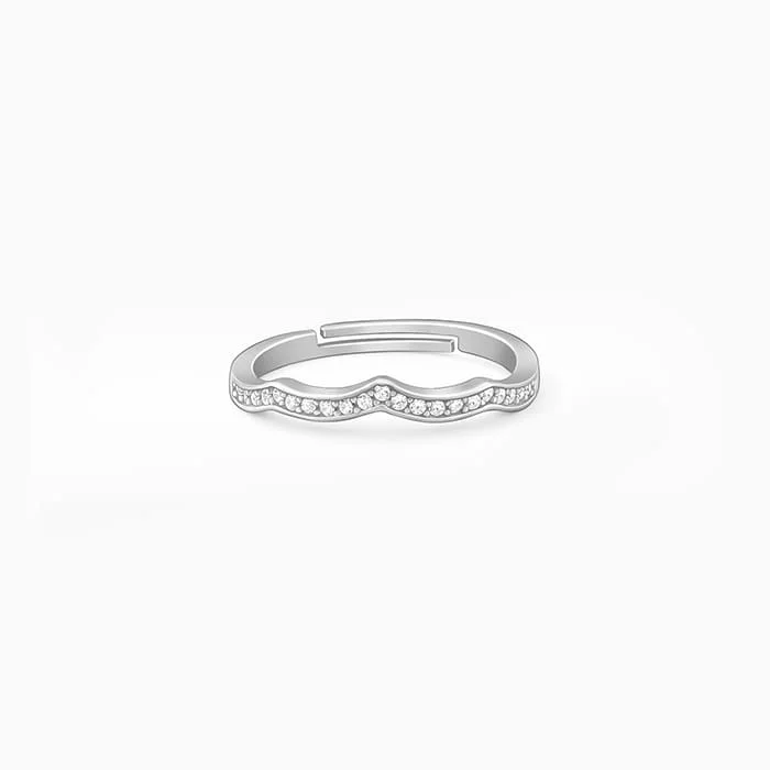 Silver Curvy Wave Ring