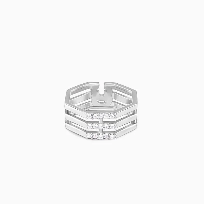 Silver Octagonal Elegance Ring