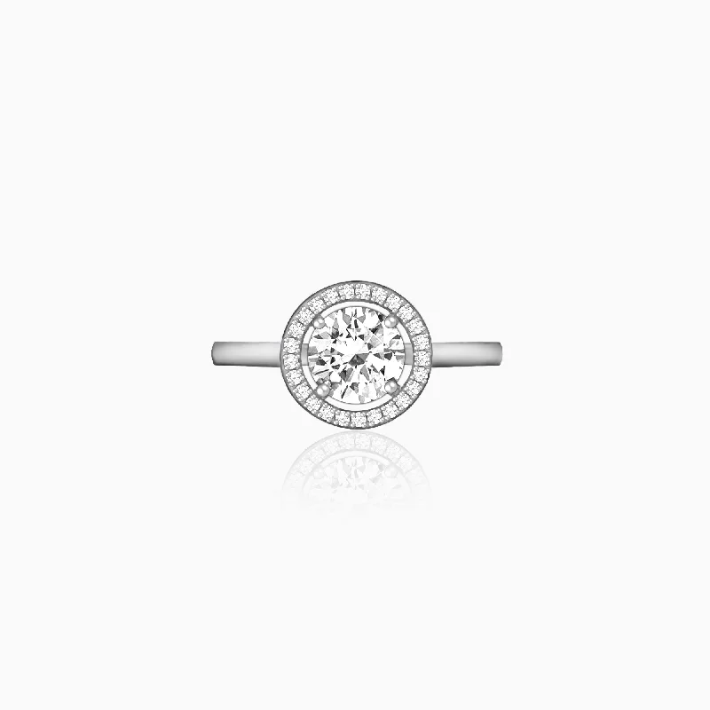 Limited-Time Offer On Elegant Jewelry Pieces Silver Zircon Sunshine Ring