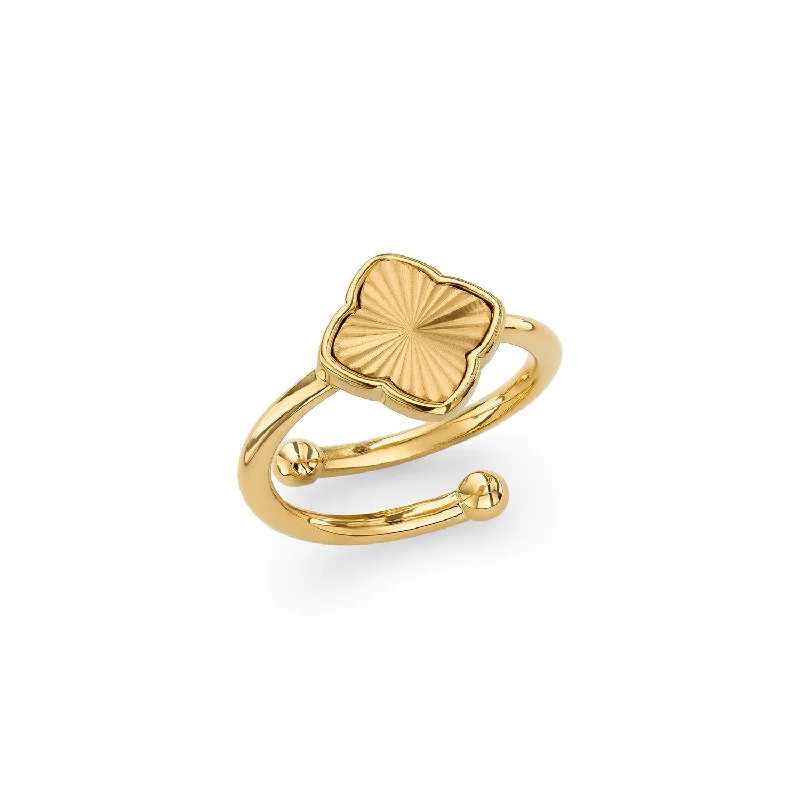 Textured Clover Ring (Gold)