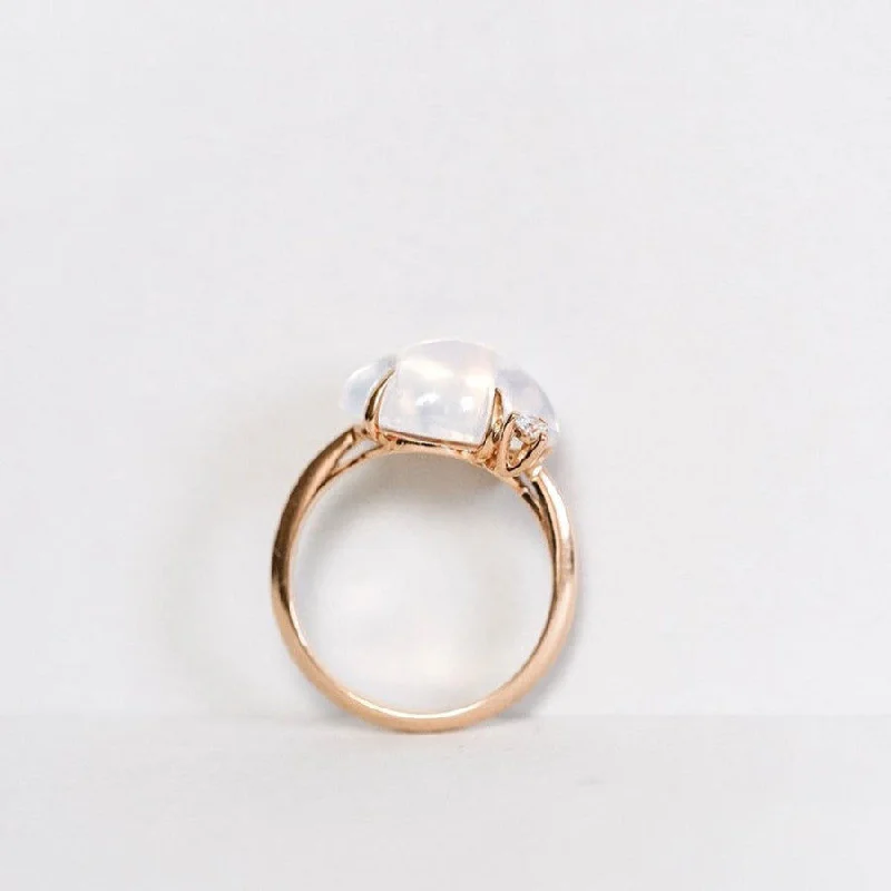 Handcrafted Jewelry Sale – Unique Designs At Low Prices Cloud 18K Gold or Rosegold Ring w. Diamonds & Quartz