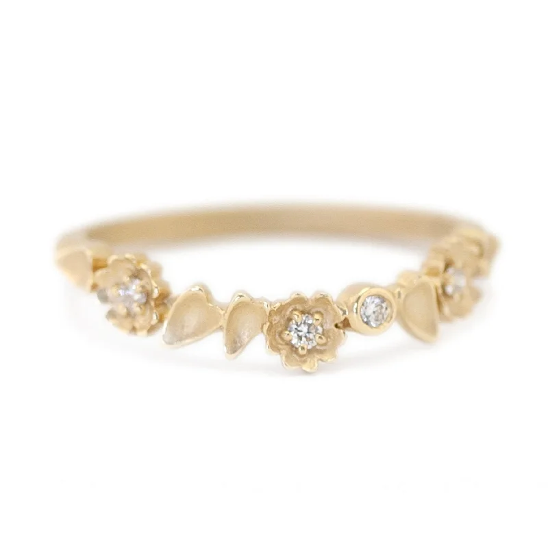 Chic And Stylish Jewelry At Discounted Prices Buttercup Topper Guard Band - l8k Yellow Gold + Diamonds (.06 ctw)