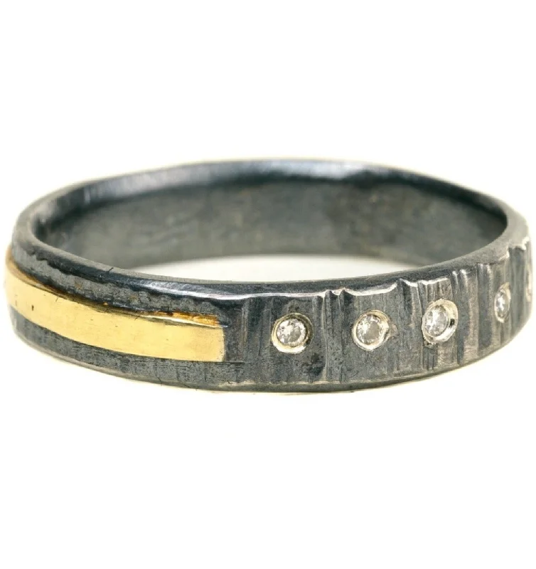 Beautiful Jewelry, Breathtaking Discounts – Hurry In Classic Aspen Band - 18k gold, Oxidized Silver + Reclaimed Diamonds