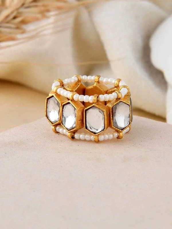 Breathtaking Jewelry At Limited-Time Savings Classic Polki Stone Ring White