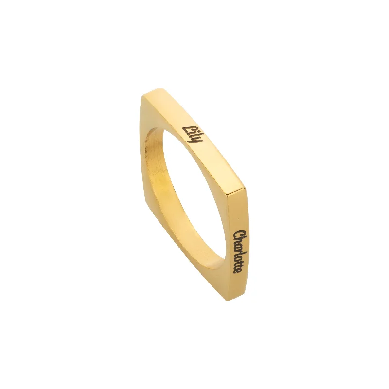 Limited-Time Jewelry Sale – Don't Miss These Deals Customizable Square Ring with 4 Names