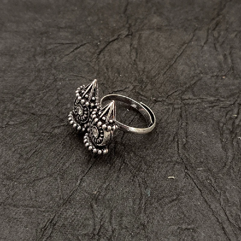 Dazzle In Elegance With Our Biggest Jewelry Sale Deep Jewell Oxidised Plated  Adjustable Ring