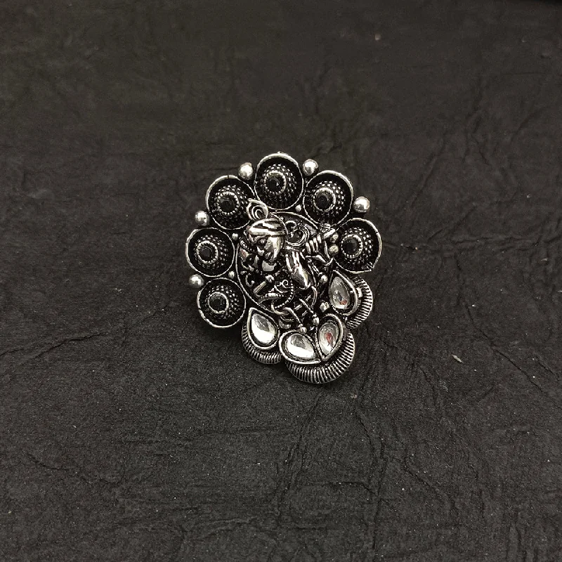 Jewelry Clearance Event – Stock Up Before It's Over Deep Jewell Oxidised Plated Temple Adjustable Ring