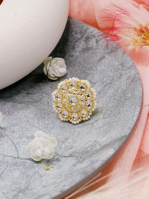 Limited-Stock Jewelry Sale – Once It's Gone, It's Gone Floral Kundan Ring