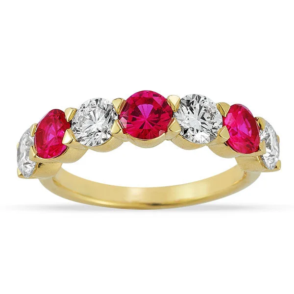 Personalized Jewelry Sale – Meaningful Gifts At Great Prices Grown Diamond and Ruby Band in 14K Yellow Gold