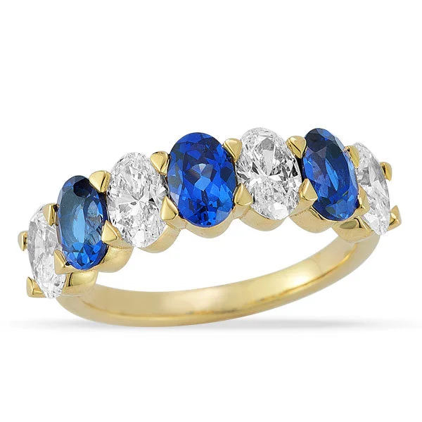 Exclusive Jewelry Sale – Shine For Less Grown Diamond and Sapphire Band in 14K Yellow Gold